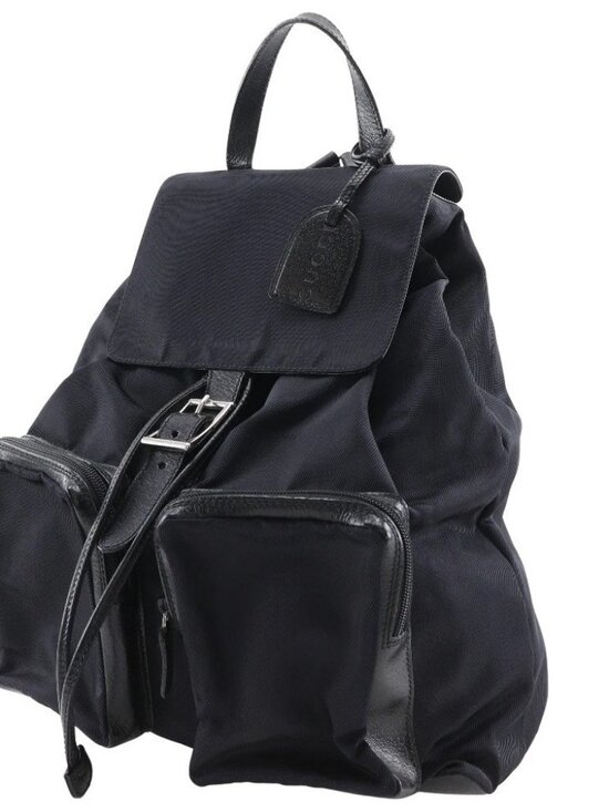 GUCCI Backpack Daypack black Nylon canvas/leather Women main image 5